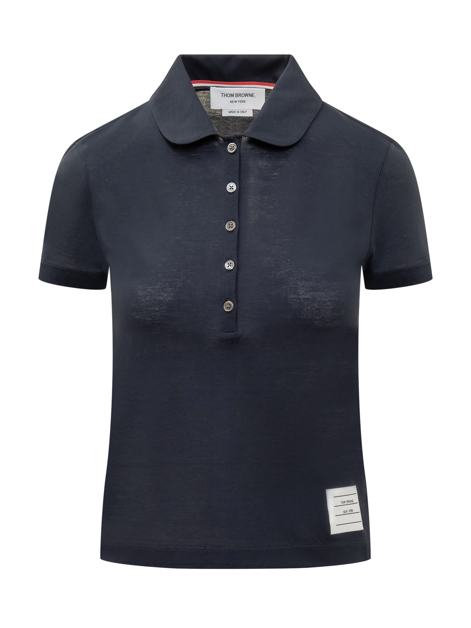 Thom Browne Polo With Logo In Navy