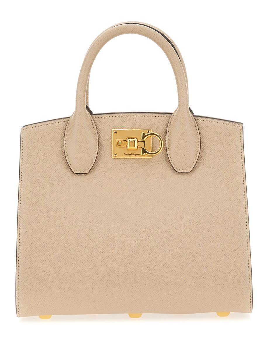 Shop Ferragamo Bag The Studio Box In Beige