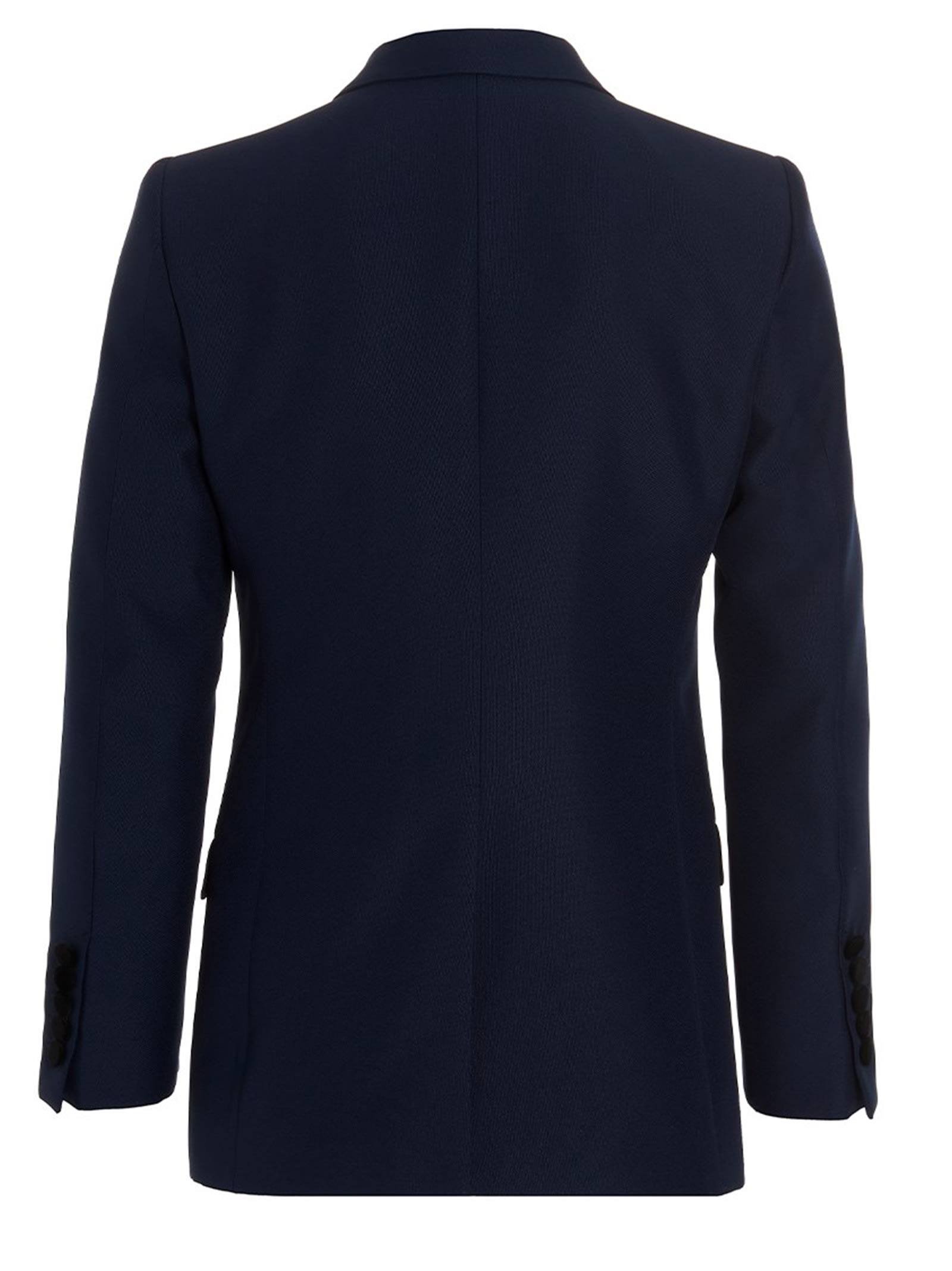 Shop Gucci Velvet Lapels Blazer Jacket In Blue