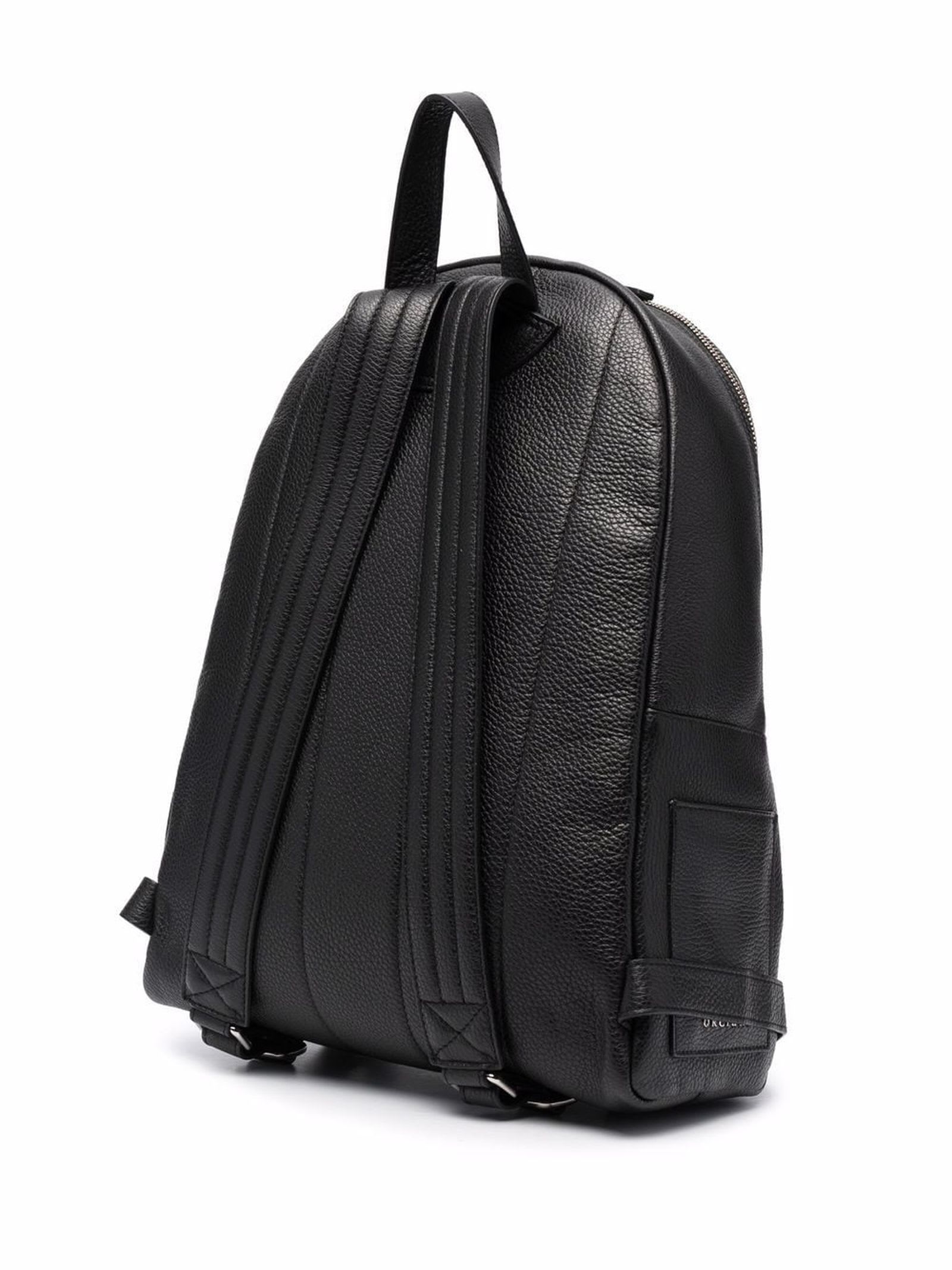 ORCIANI BLACK CALF LEATHER MICRON BACKPACK 