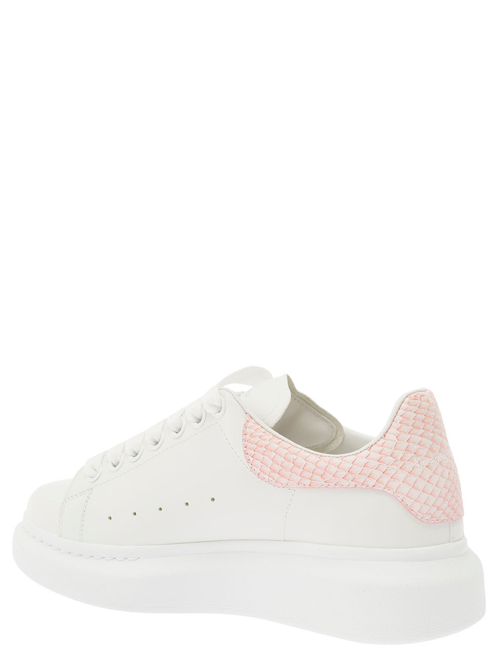 Shop Alexander Mcqueen White Chunky Sneakers With Platform In Leather Woman