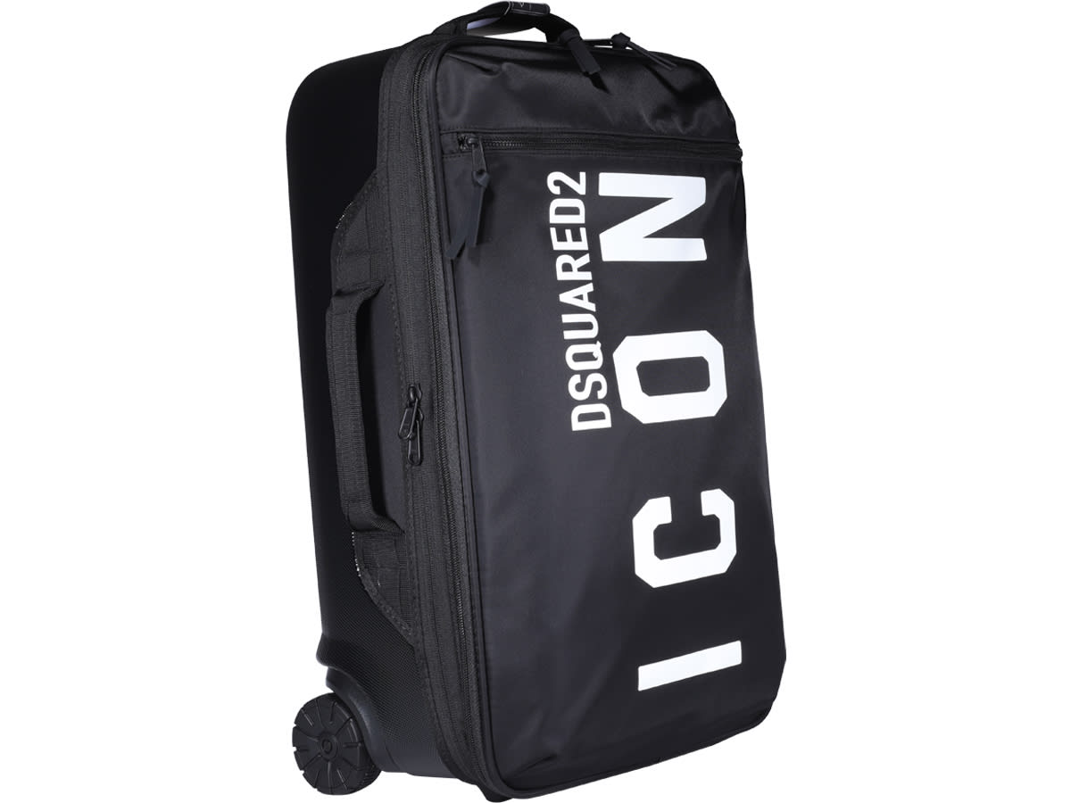 Shop Dsquared2 Be Icon Logo Trolley In Nero/bianco