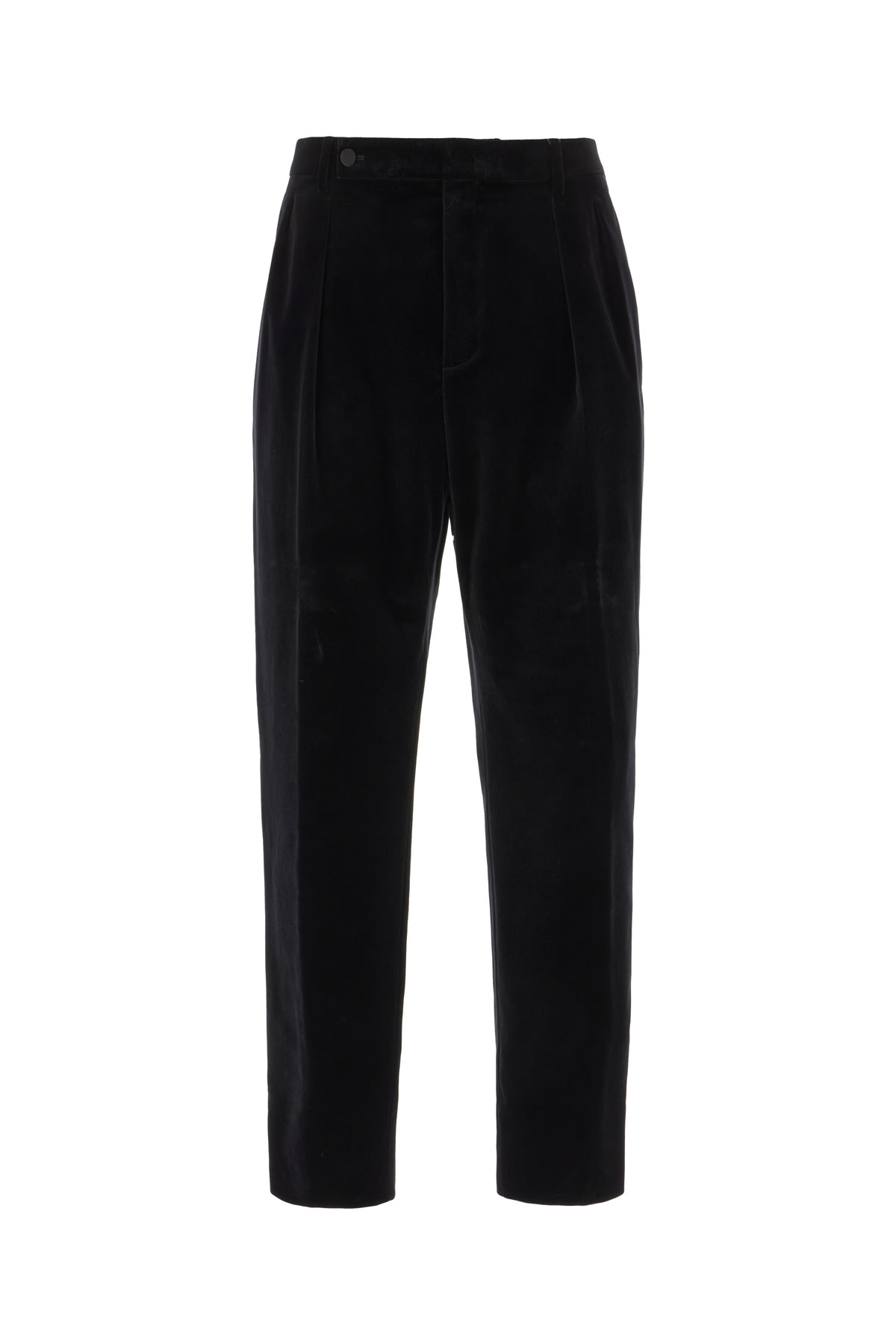 Shop Saint Laurent Black Velvet Pants In 1000