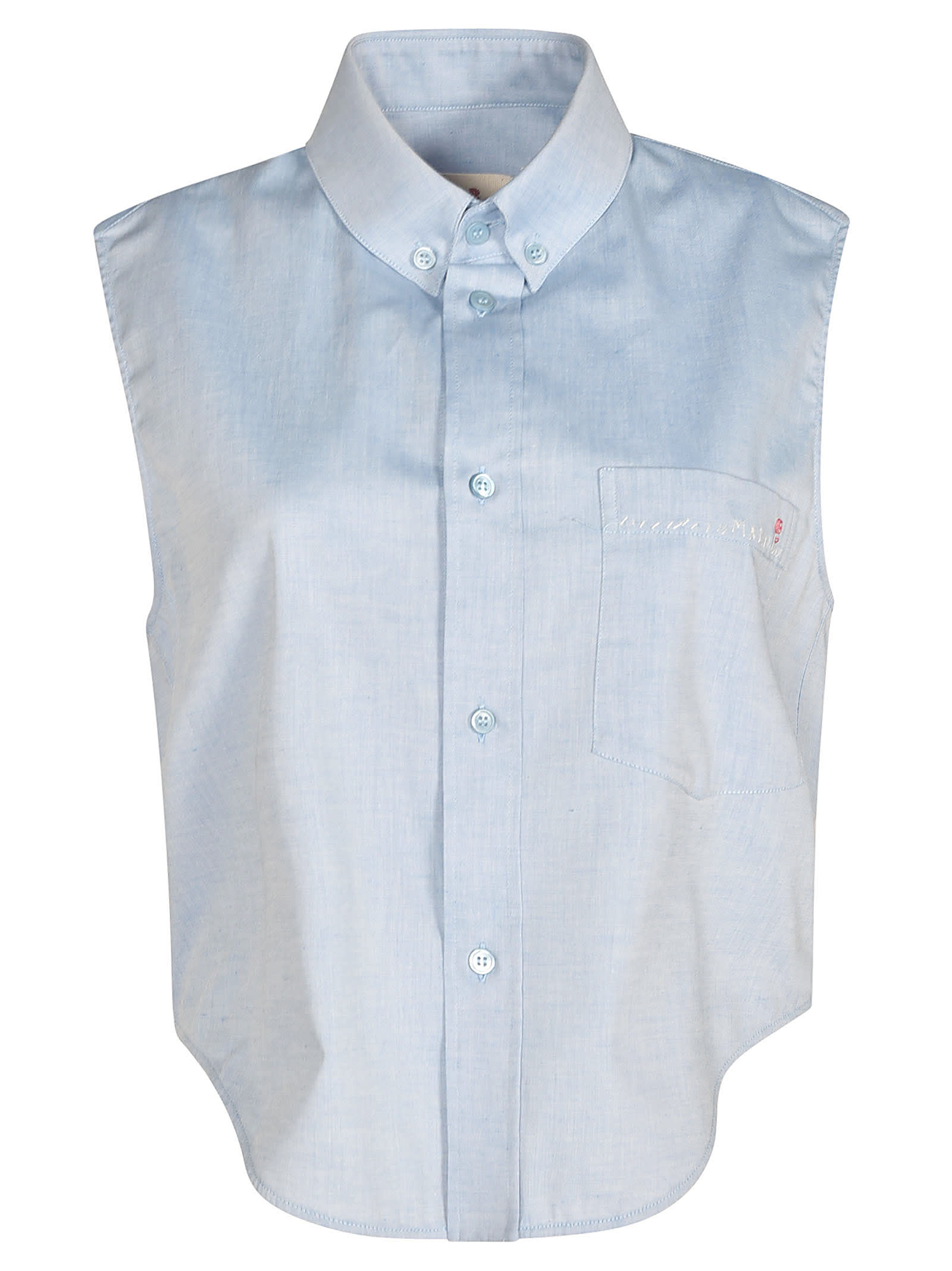 Shop Marni Sleeveless Shirt In Azure