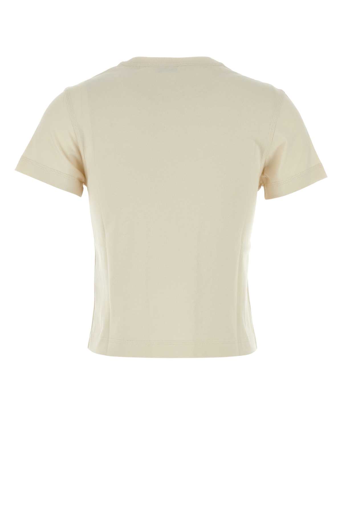 Shop Burberry Sand Cotton T-shirt In Tundra