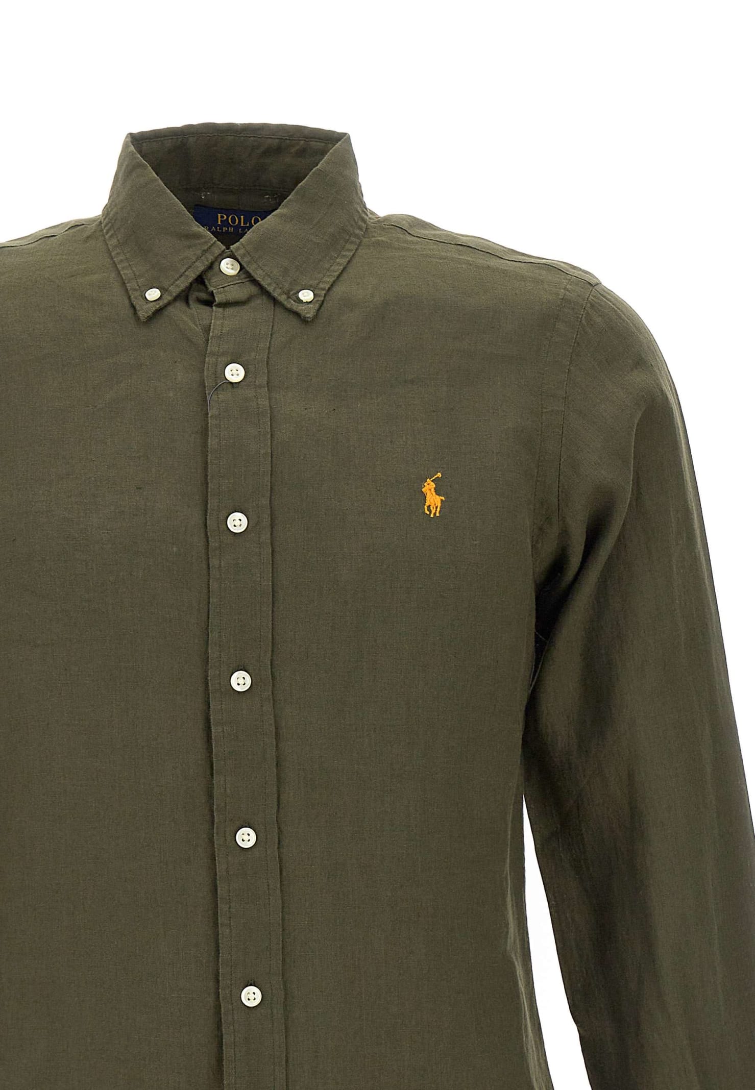 Shop Polo Ralph Lauren Classics Linen Shirt In Green