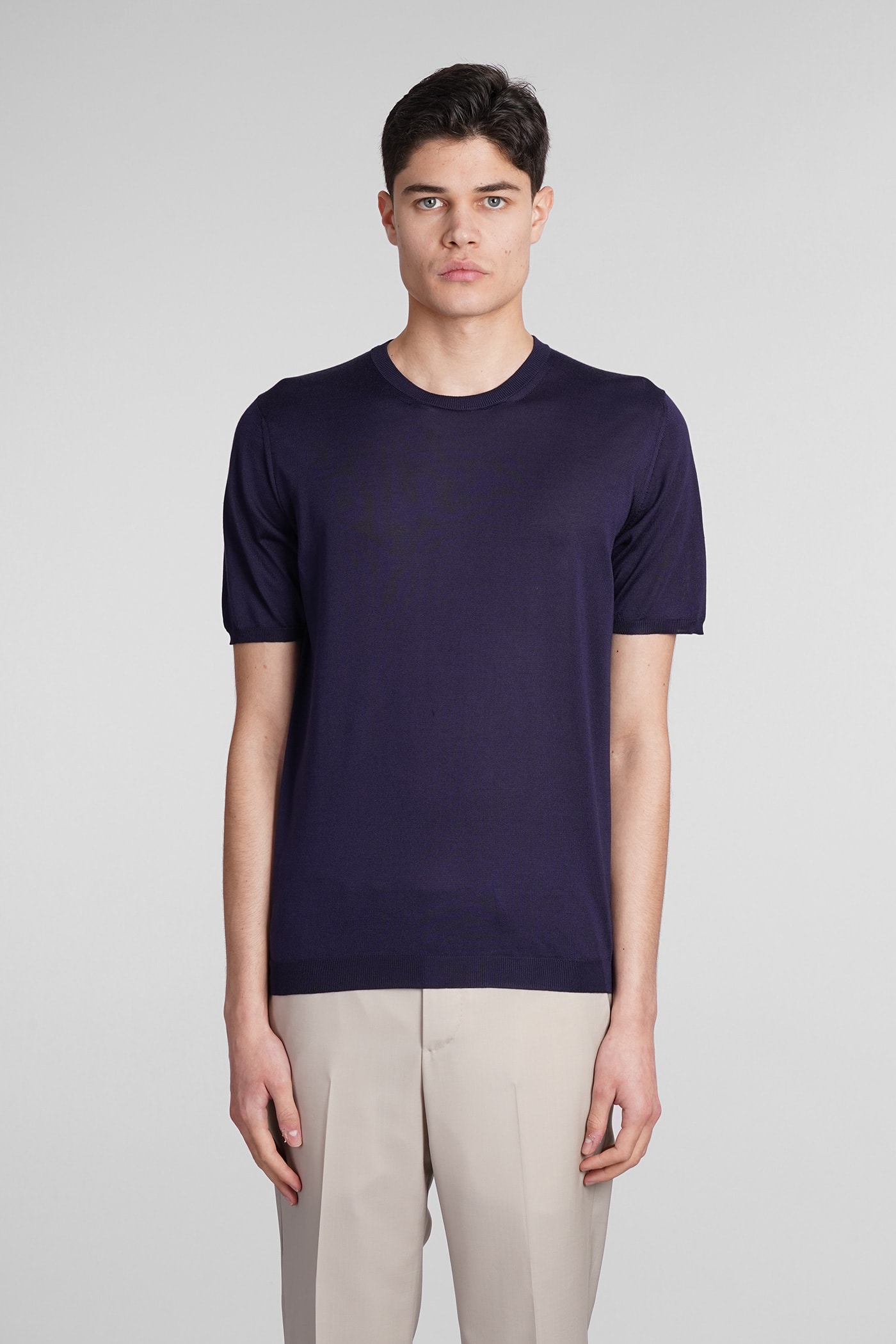 Shop Roberto Collina T-shirt In Blue Silk