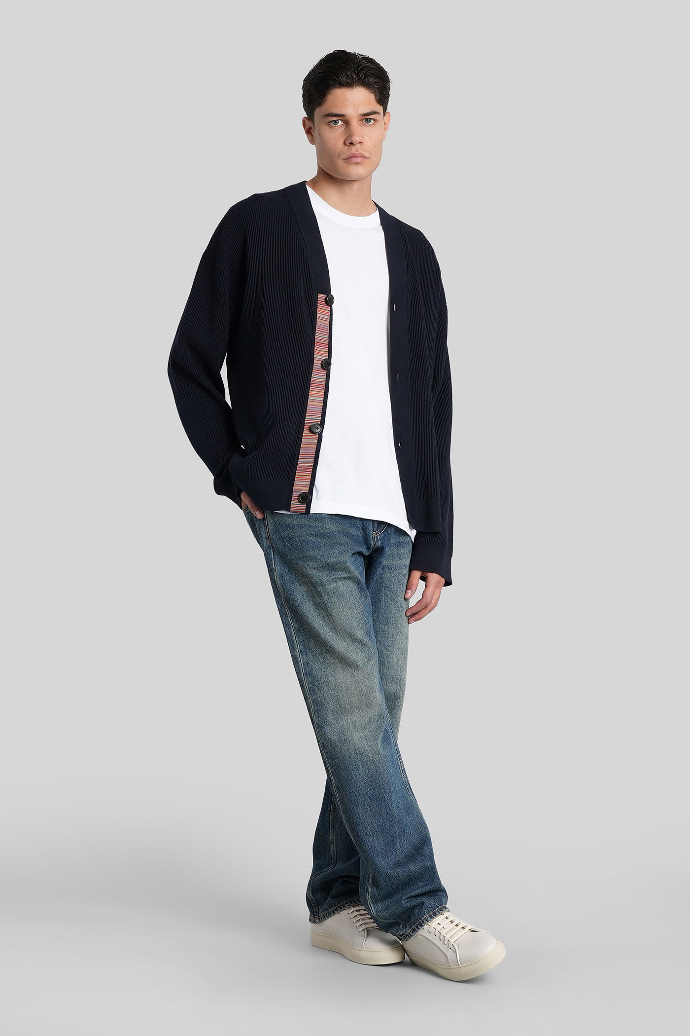Paul Smith Cardigan In Blue Wool In Blue