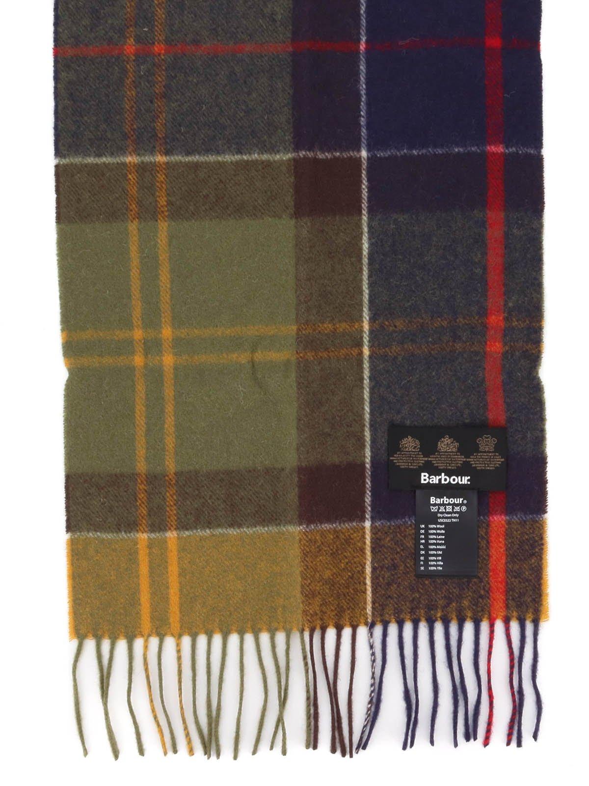 Barbour Tartan Fringed Scarf In Multi