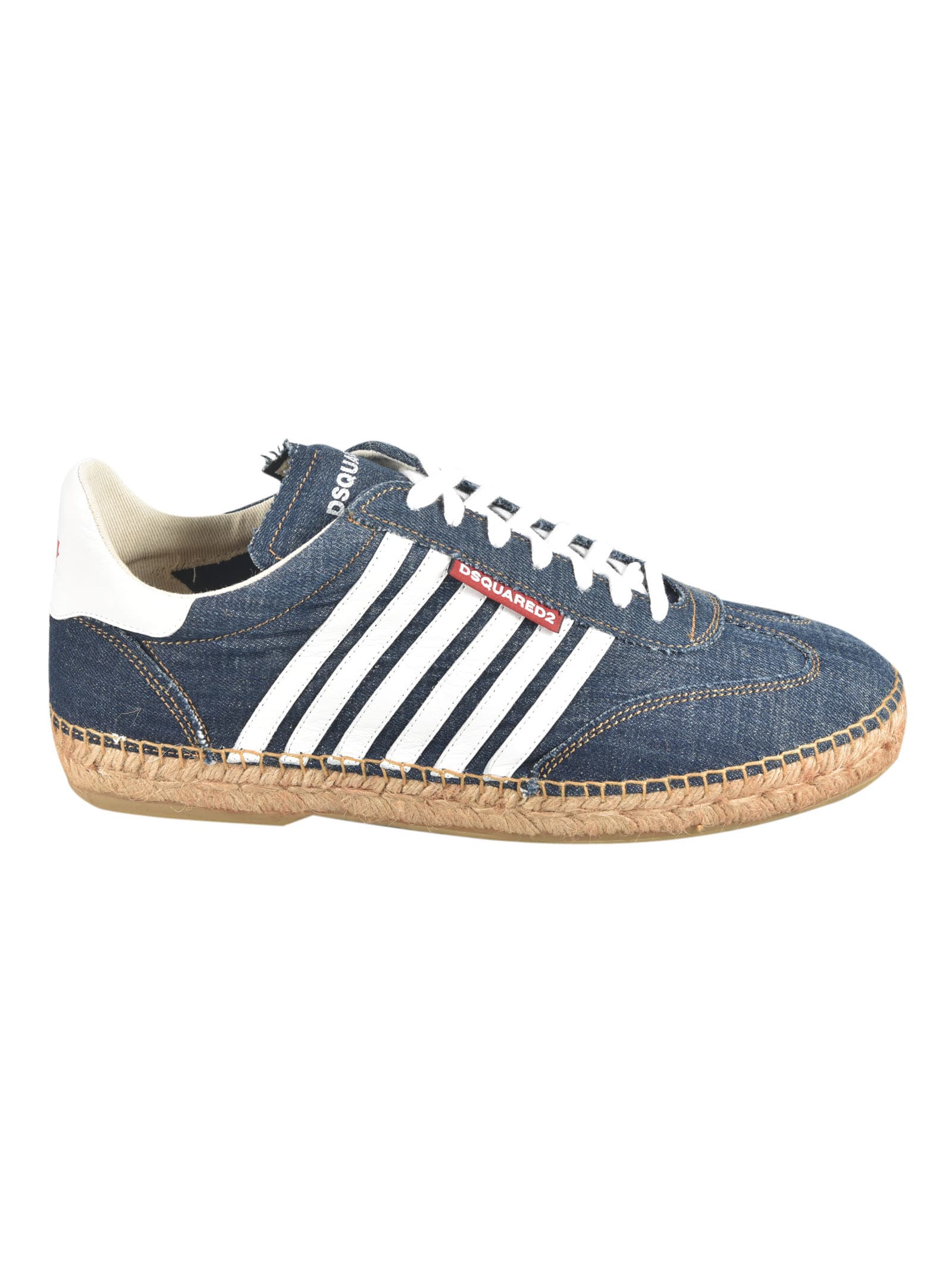 Shop Dsquared2 Laced-up Espadrilles In Denim