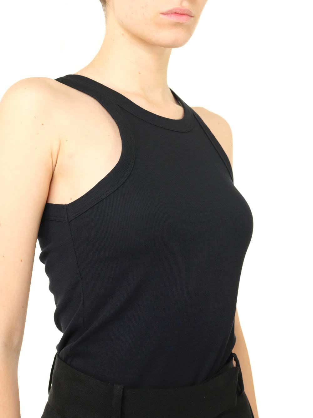 Totême 'espera' Black U Neck Rib Tank Top In Black