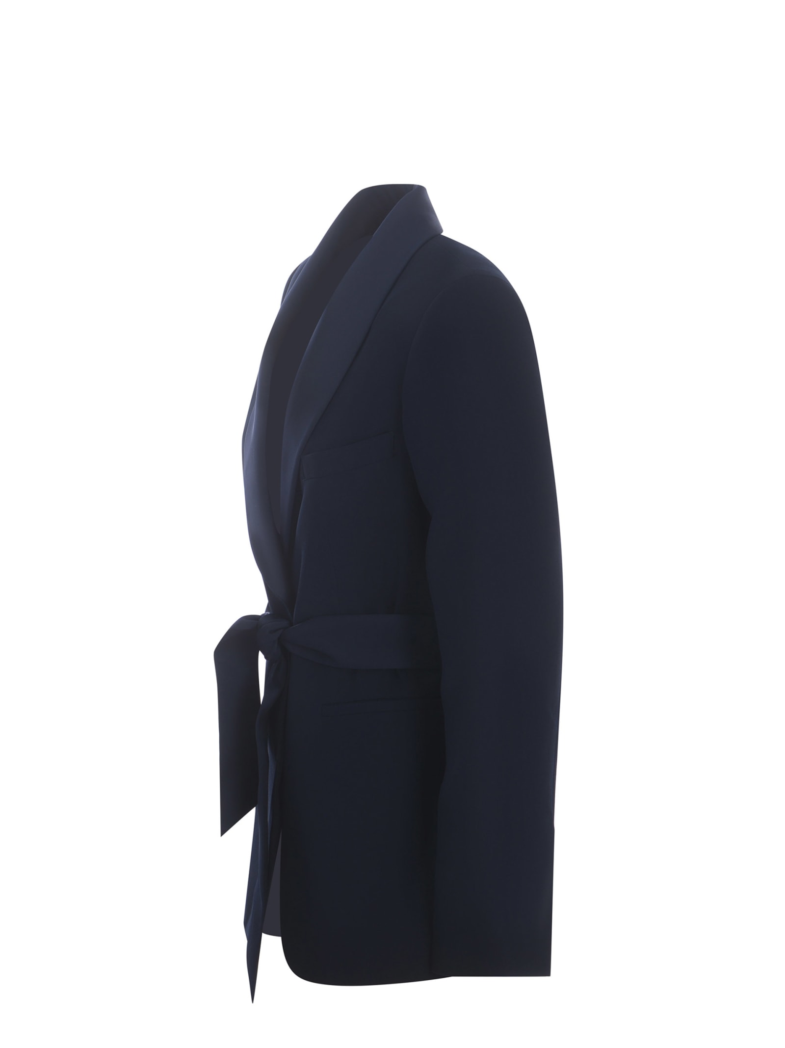 Shop Manuel Ritz Tuxedo Jacket  Made Of Never Satin In Blue