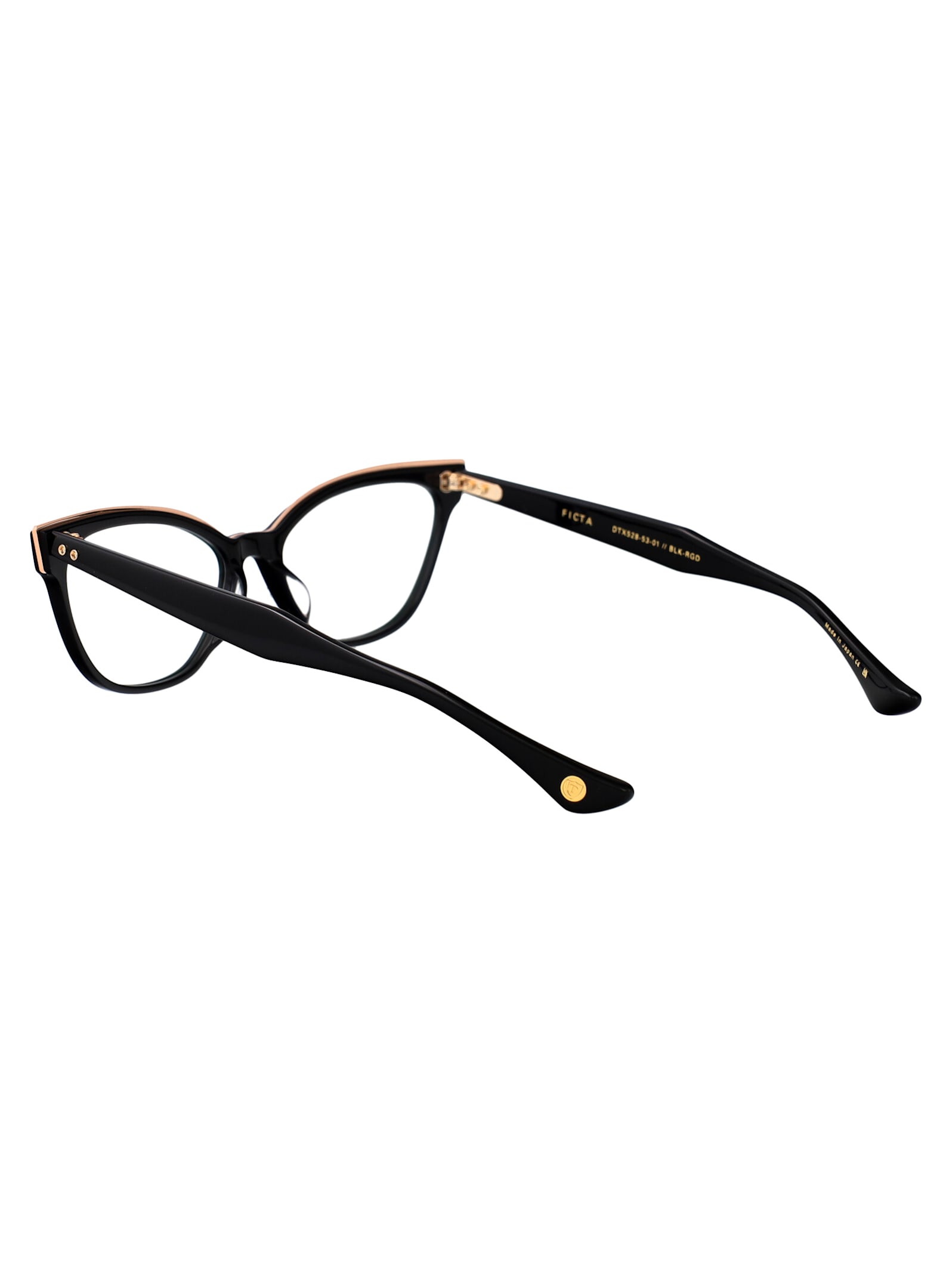Dita Ficta Glasses In Black - Rose Gold
