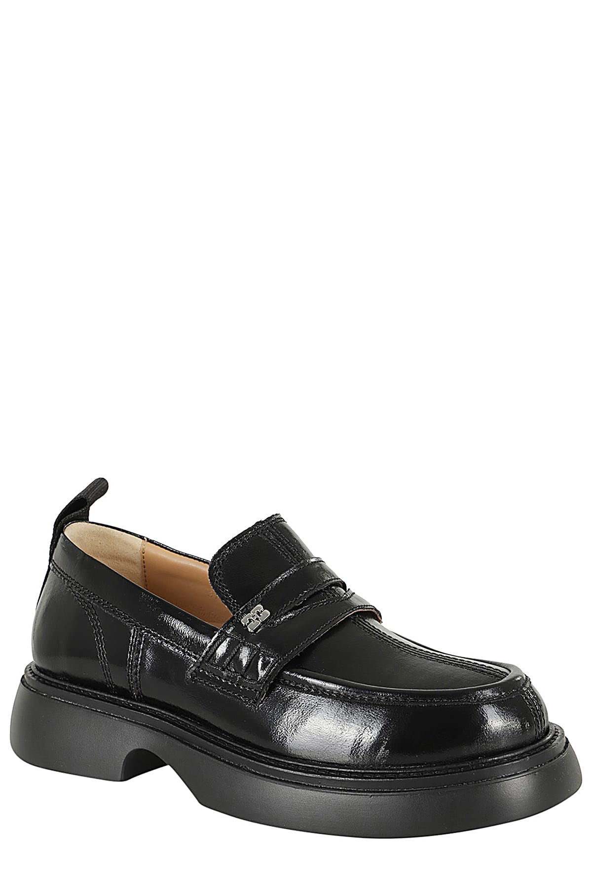 Shop Ganni Everyday Loafer Naplack In Black