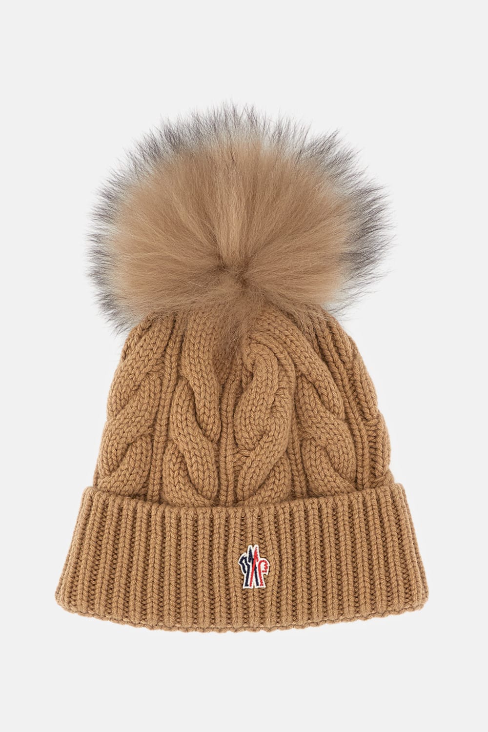 Moncler Grenoble Wool Blend Beanie In Brown