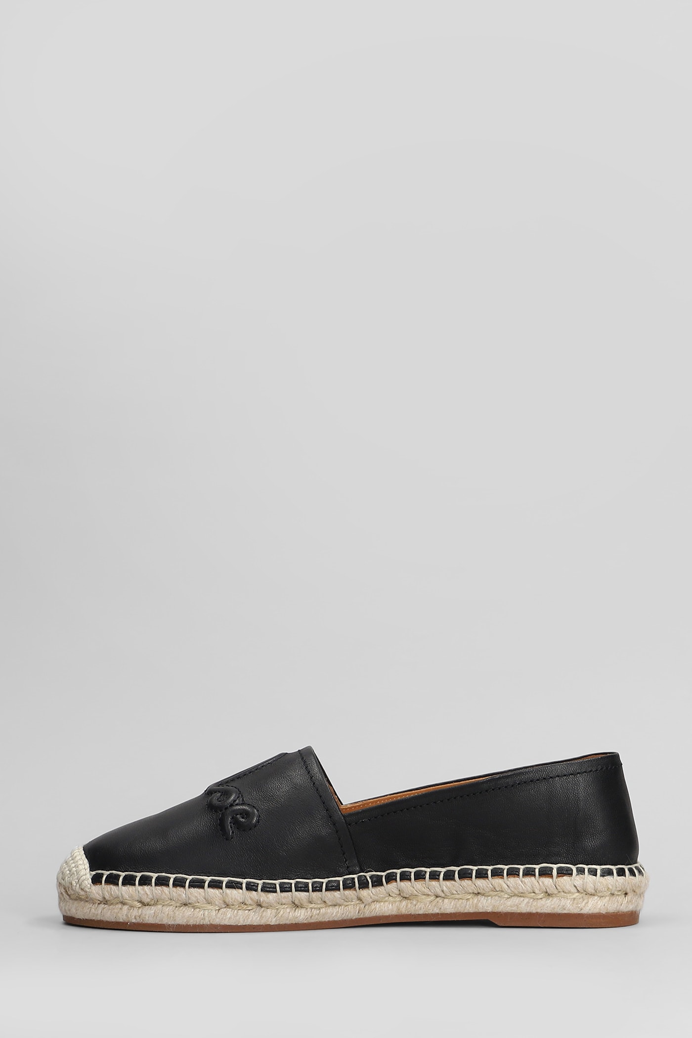Chloé Isla Espadrilles In Black Leather In Black