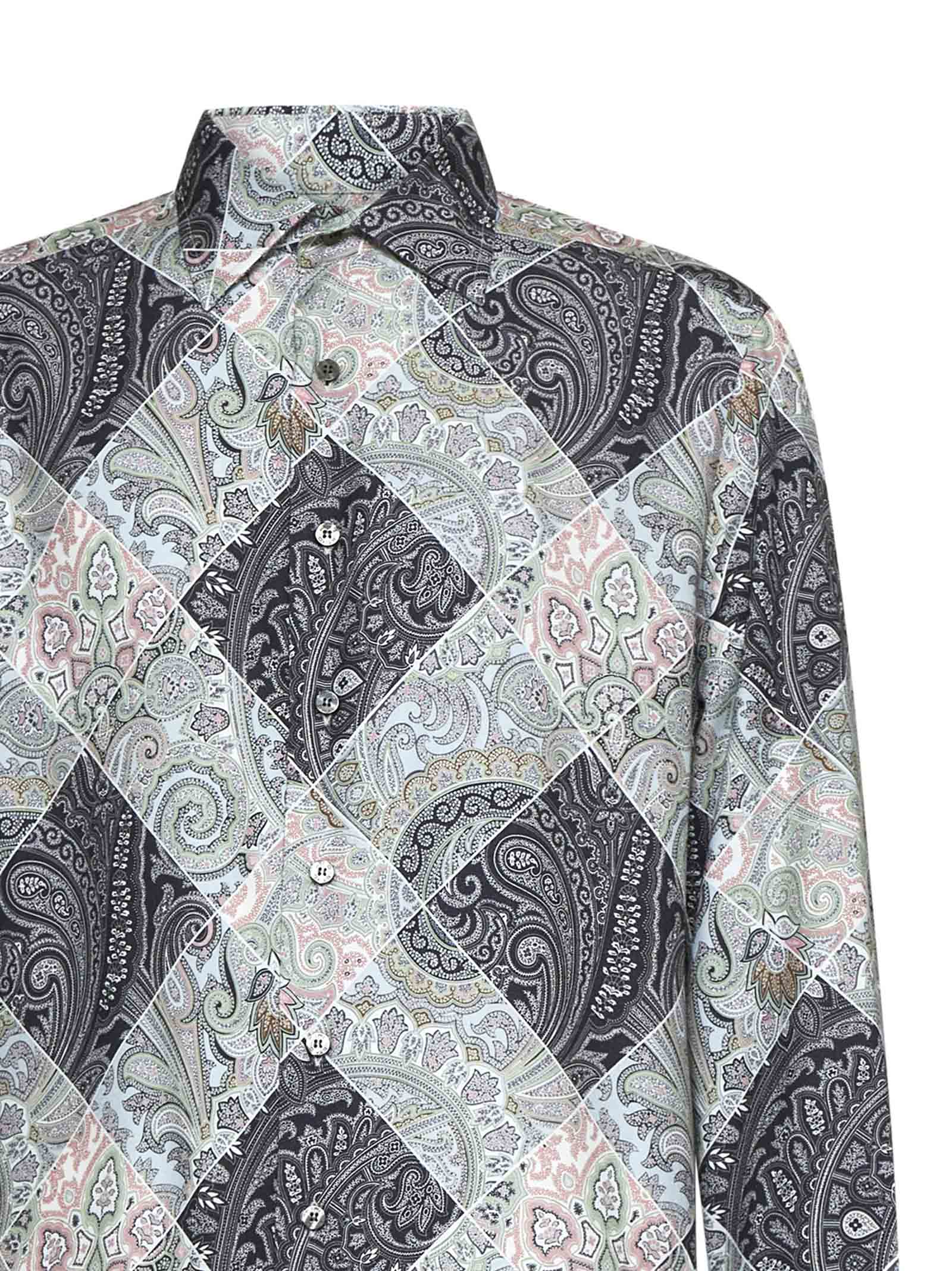 Shop Etro Shirt In Stampa F.do Blu