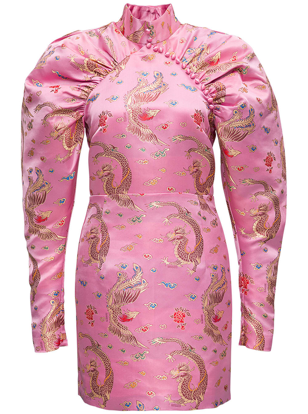 Rotate by Birger Christensen Pink Printed Satin Kimono Kim Dress