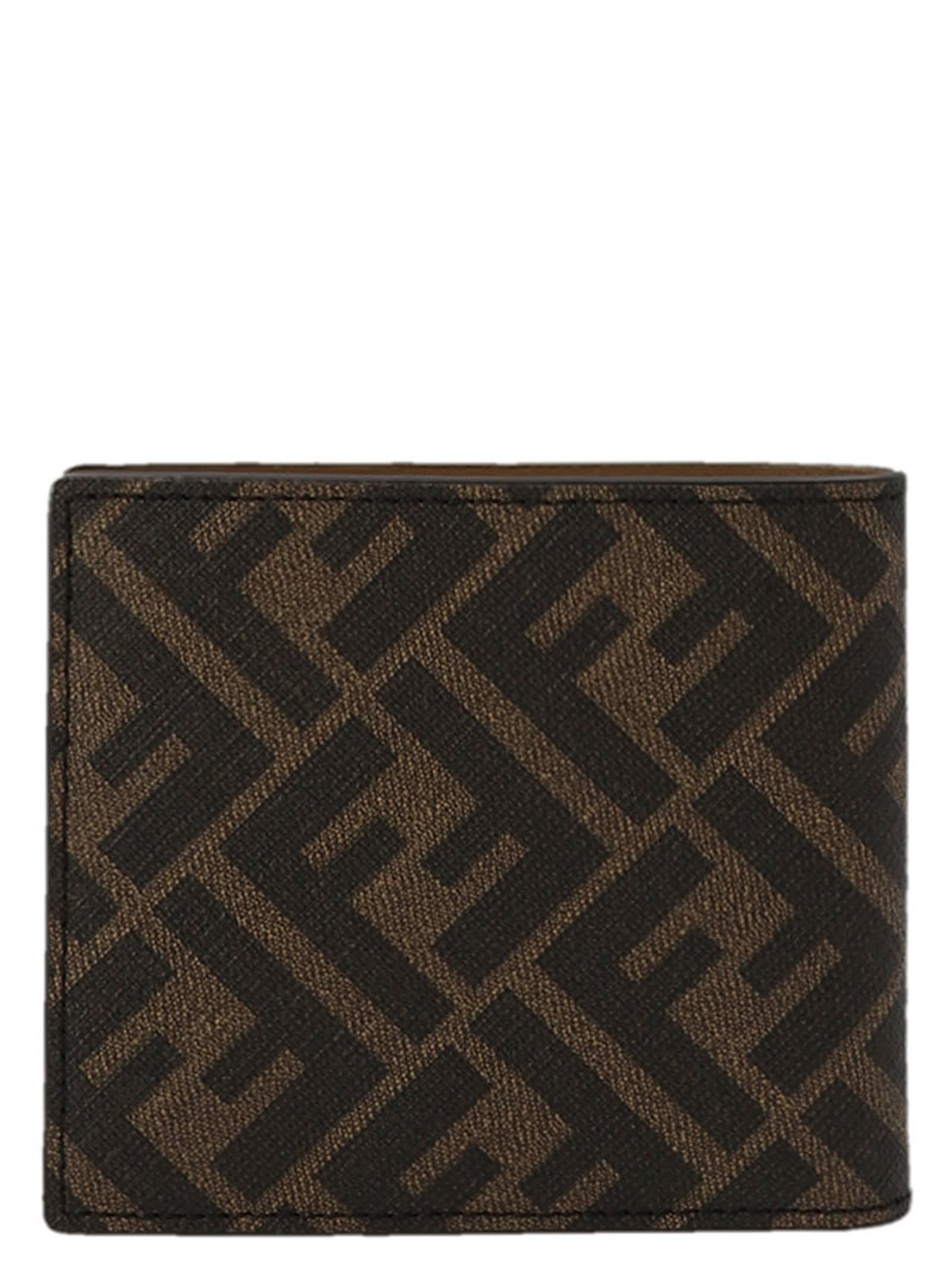 Shop Fendi Diagonal Wallet In Brown