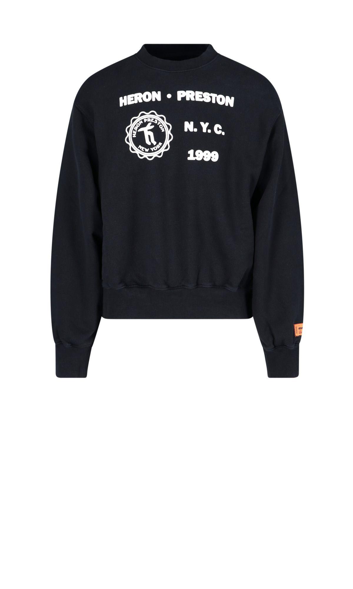 Shop Heron Preston Medieval Crew Neck Sweatshirt In Black