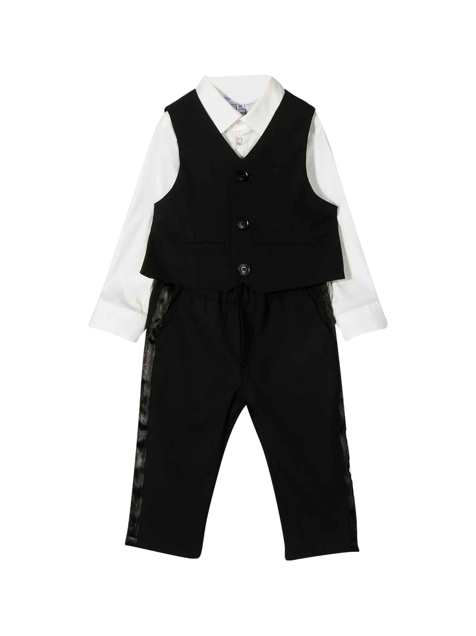 Emporio Armani Black Three-piece Suit Baby Boy