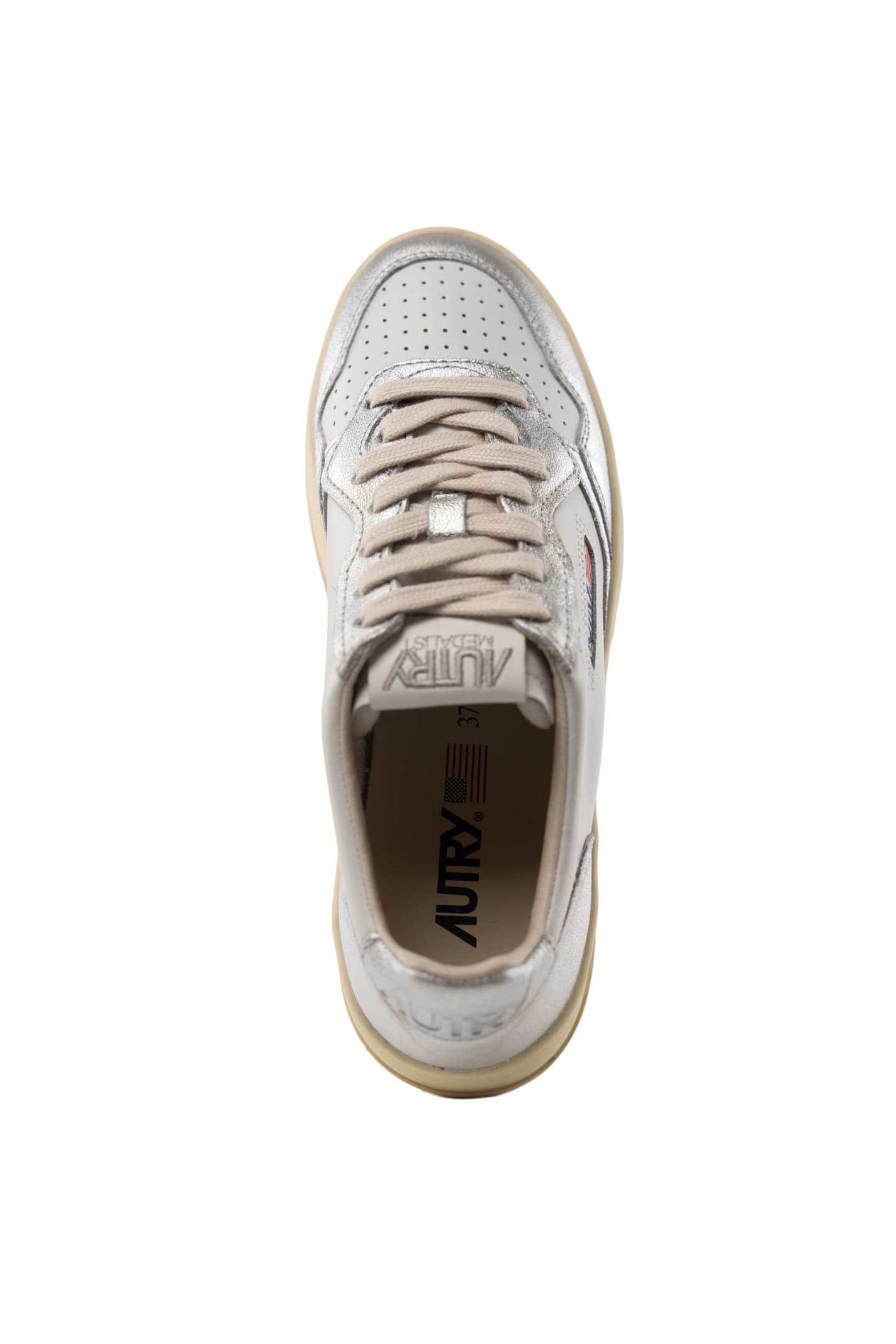 Shop Autry Medalist Platform Sneakers In Leather In White/silver