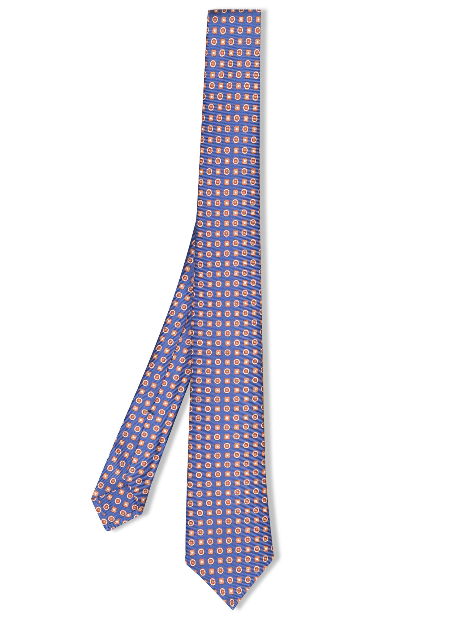 Micro Pattern Beige And Blue Tie