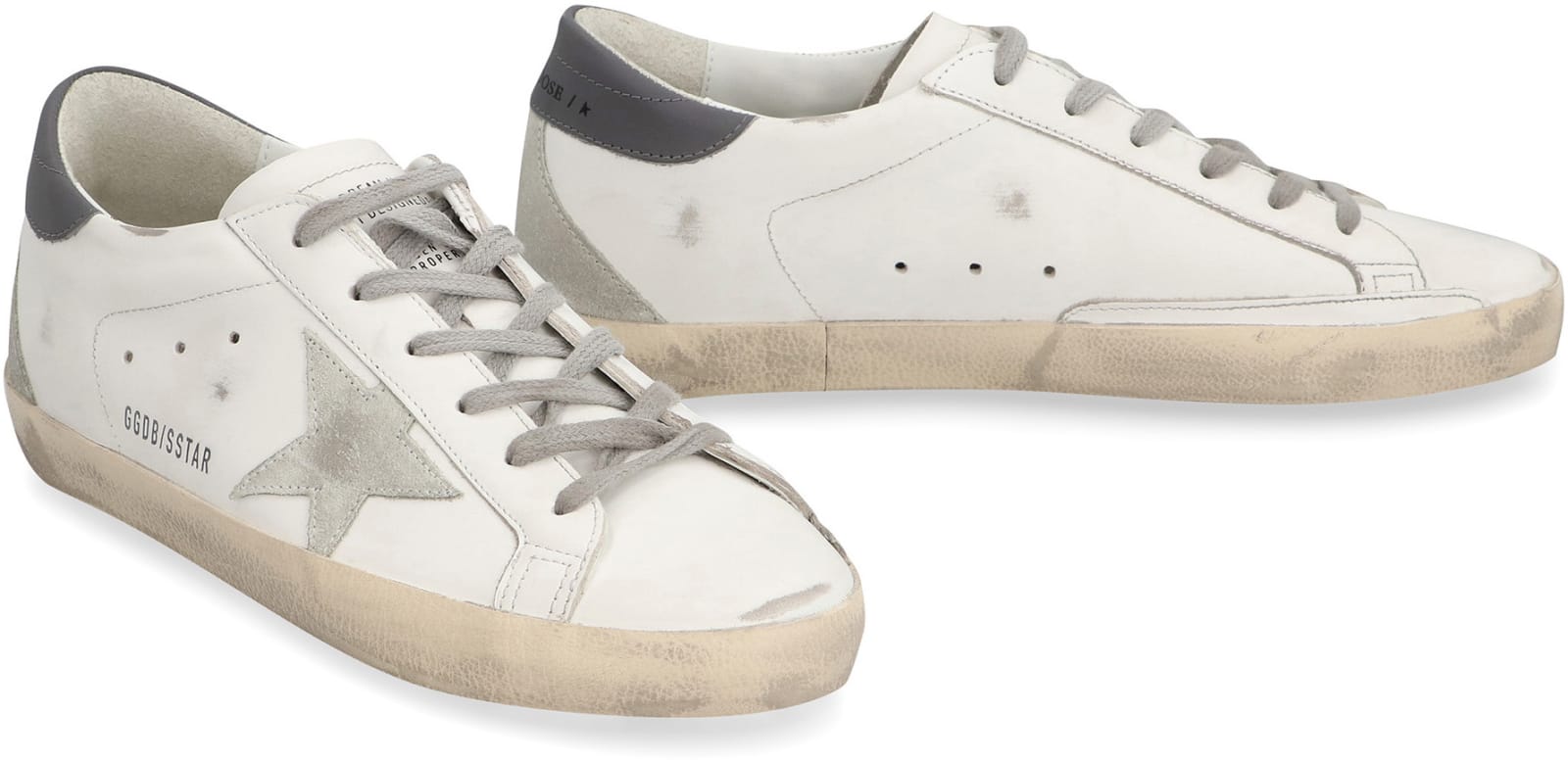 Shop Golden Goose Super-star Leather Sneakers In White