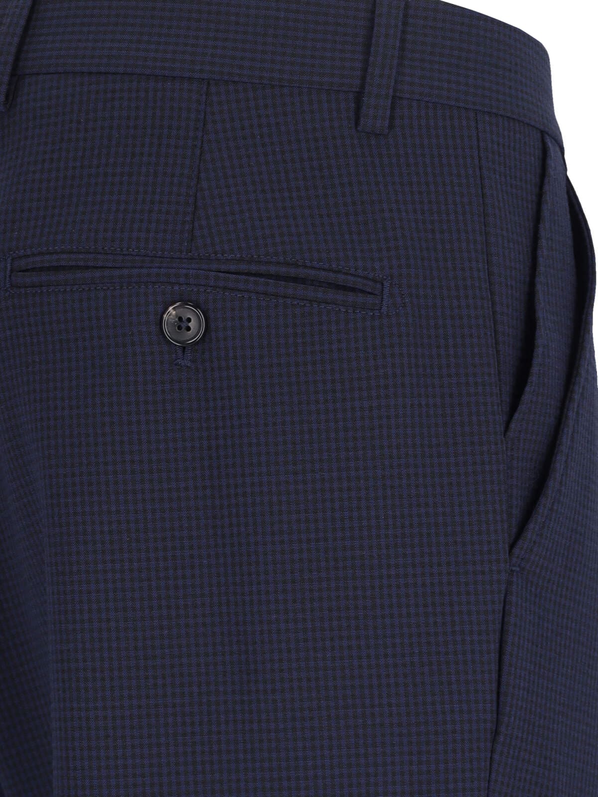 Shop Paul Smith Check Trousers In Blue