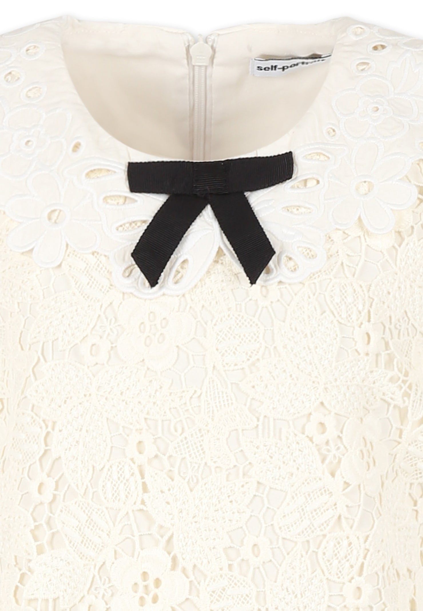 Self-portrait Floral Lace Dress In White