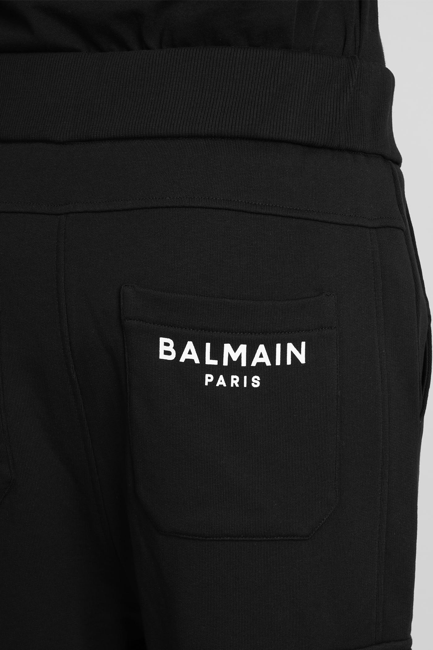 Shop Balmain Pants In Black Cotton
