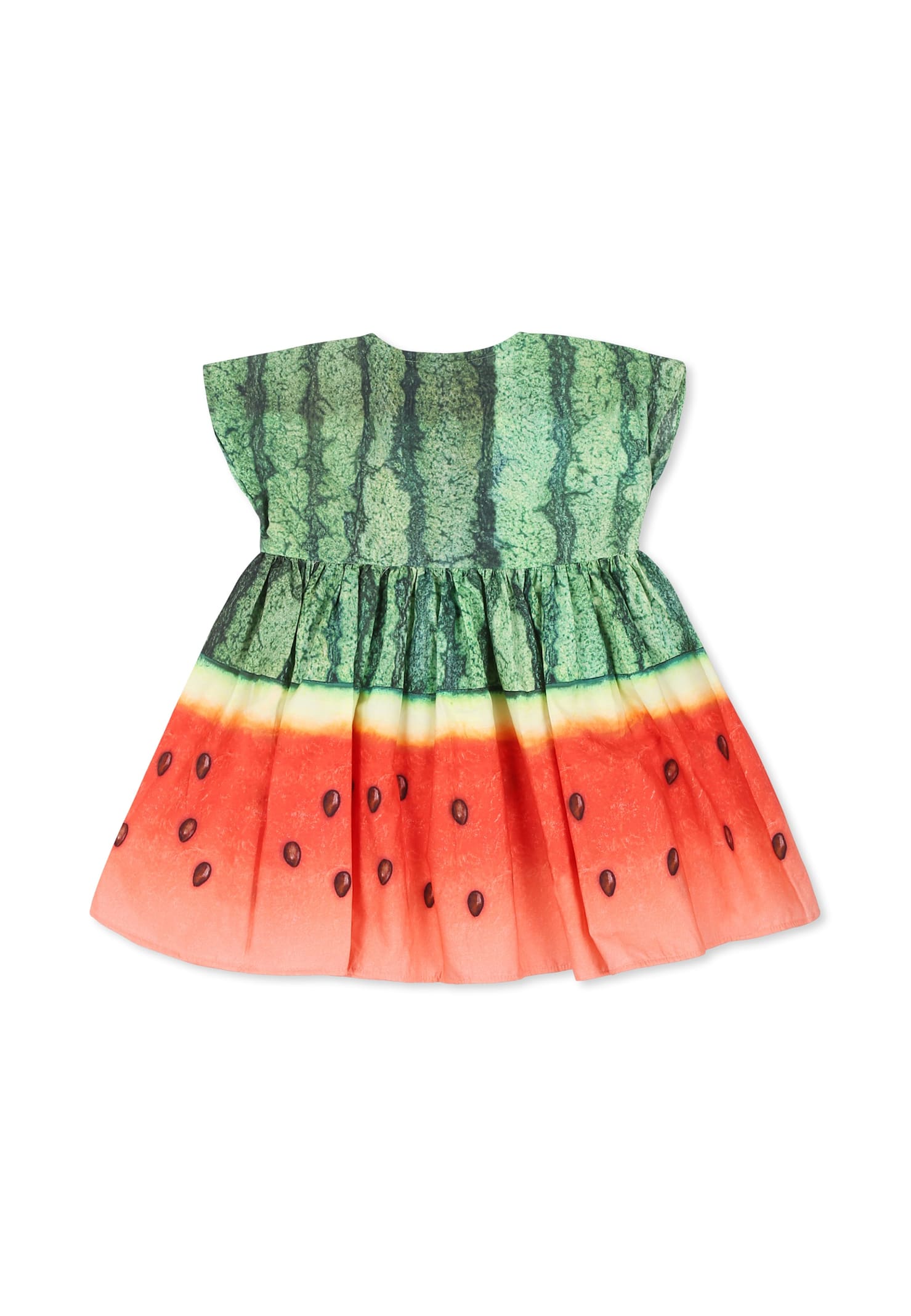 Molo Multicolor Dress For Baby Girl With Watermelon Print In Multicolor
