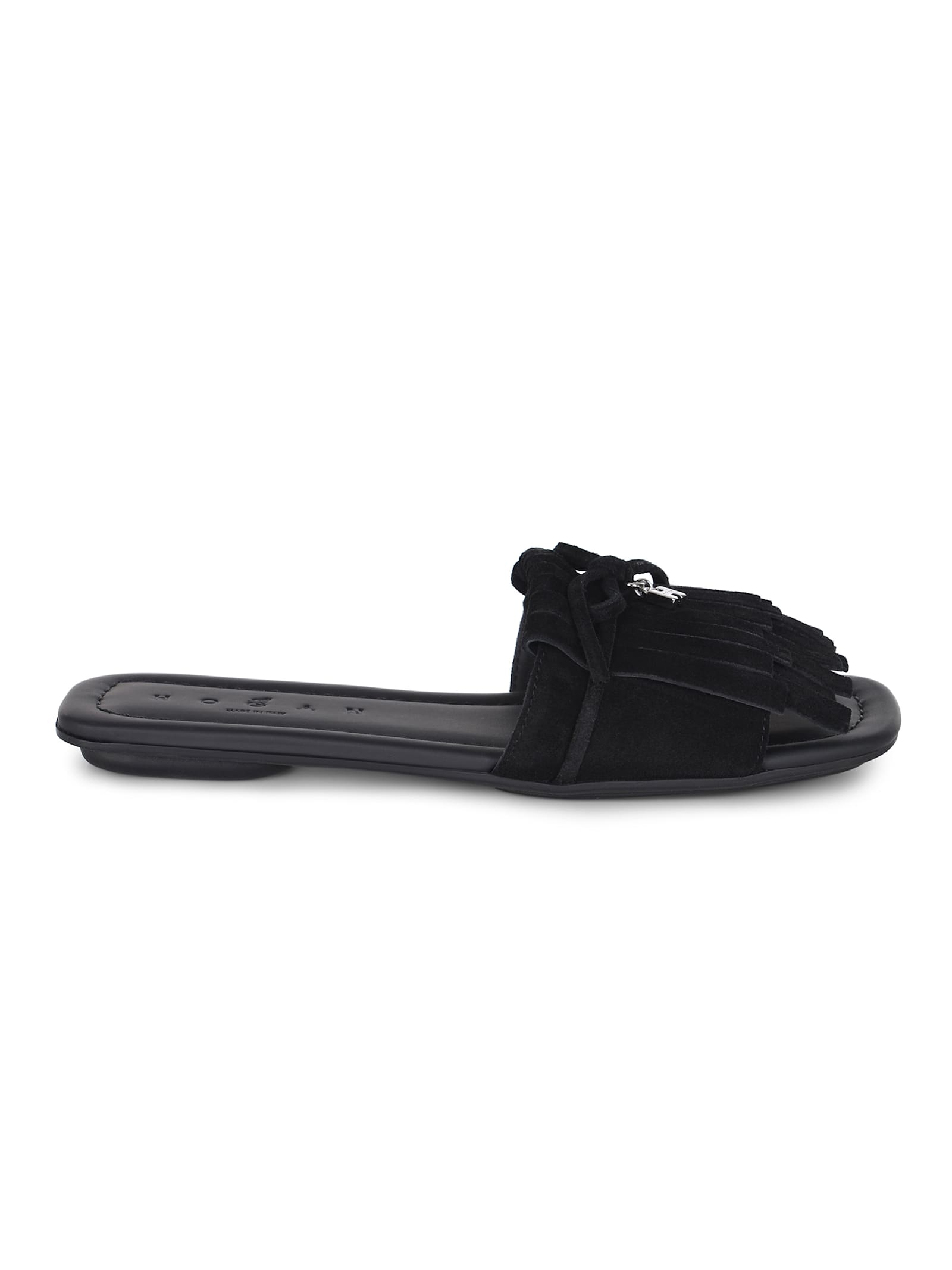 Hogan Fringed Sandals In Black