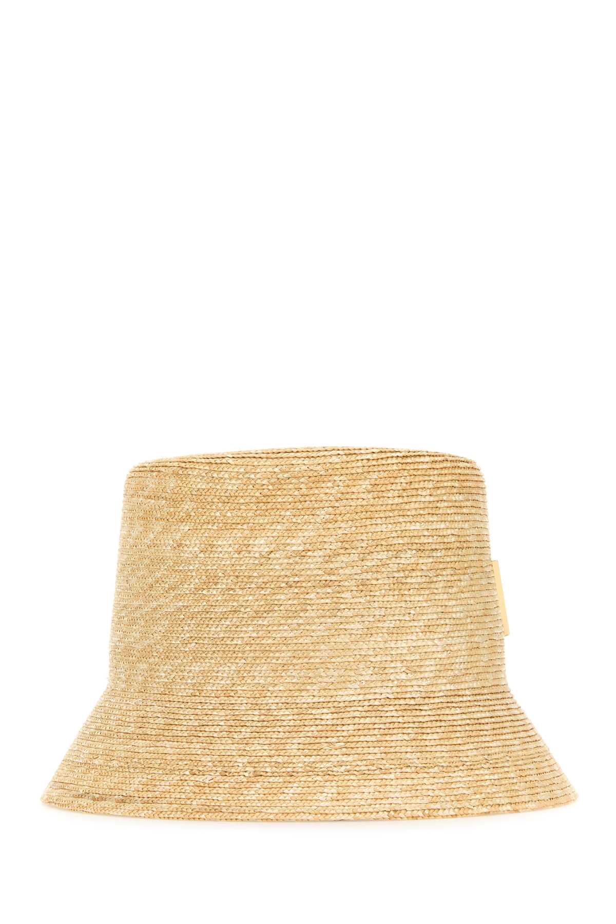 Shop Valentino Beige Straw Bucket Hat In Naturale