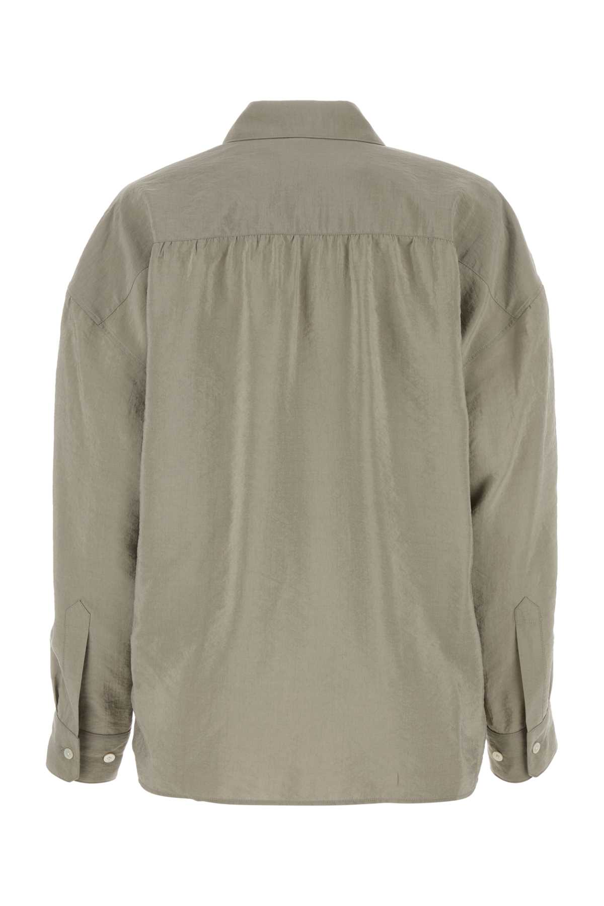 Lemaire Grey Silk Blend Shirt In Ligmisgre
