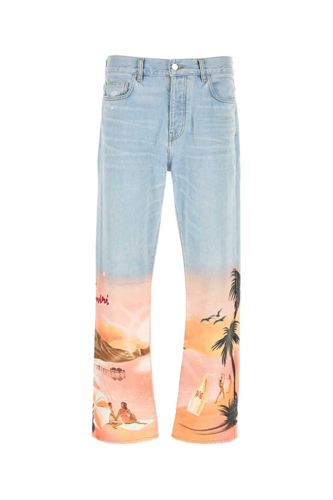 Shop Amiri Resort Club Straight-leg Jeans In Blue