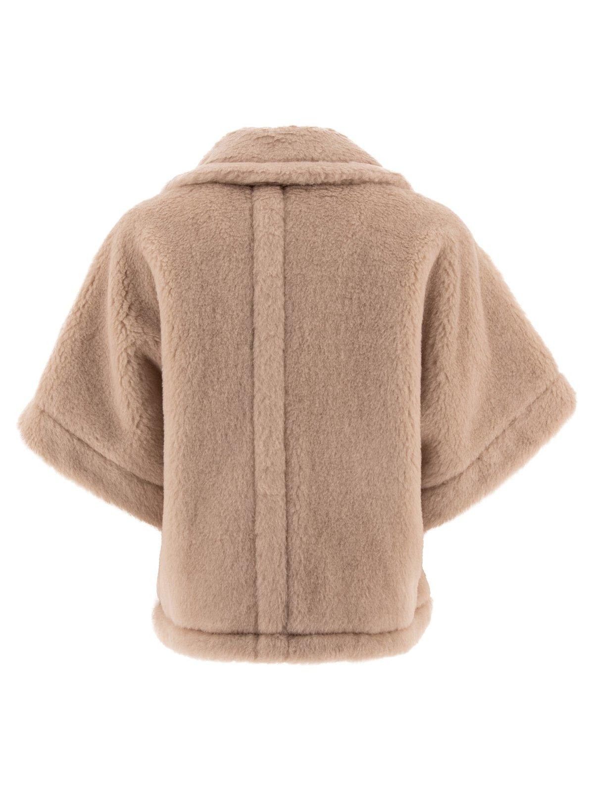 Shop Max Mara New Terzo Short-sleeved Cape In Sand