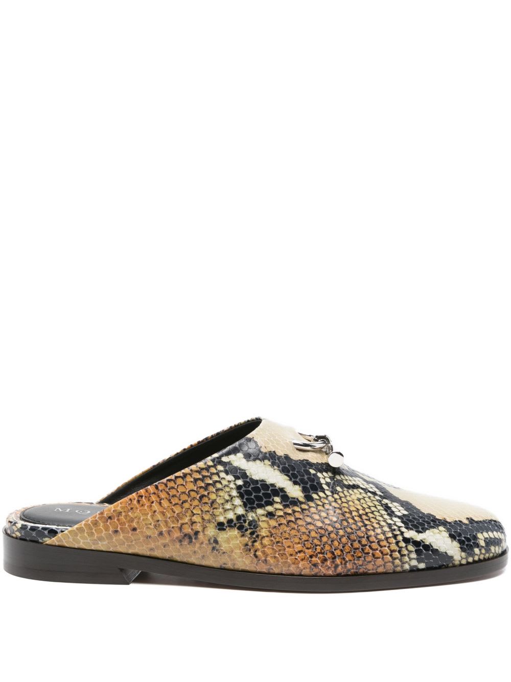 Alexander Mcqueen Alexander Mc Queen Leather Slippers In Animal Print