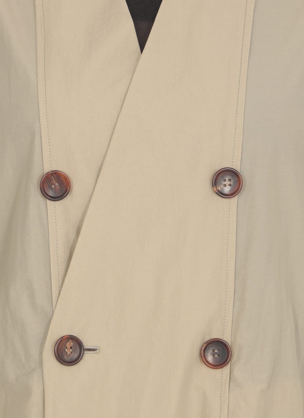 Shop Philosophy Di Lorenzo Serafini Cotton Blend Double-breasted Overcoat In Beige