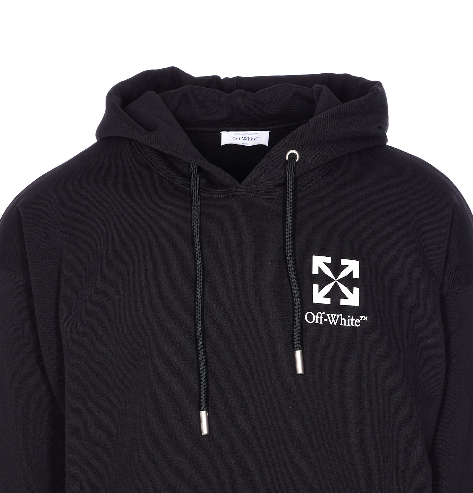 Off-white Skate Hoodie With Drawstring And Kangaroo Pocket In Black
