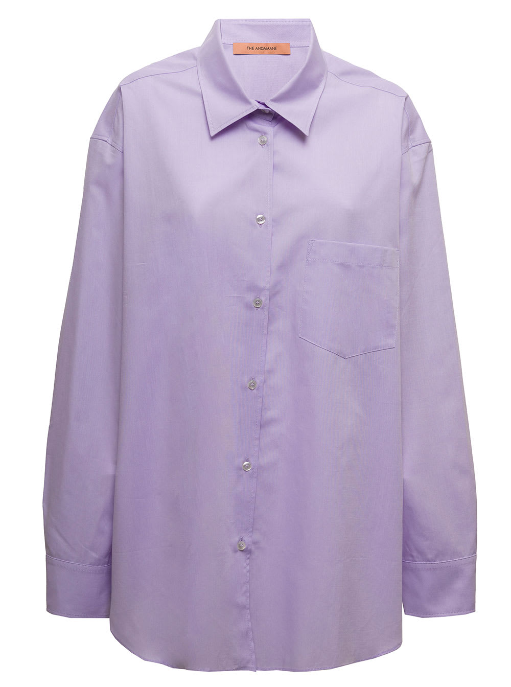 The Andamane Womans Georgiana Purple Oversize Cotton Poplin Shirt
