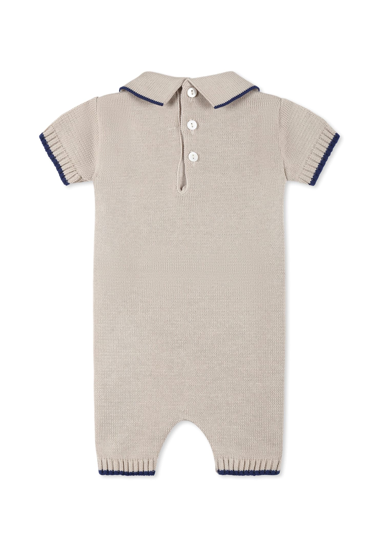Little Bear Beige Romper For Baby Boy In Beige
