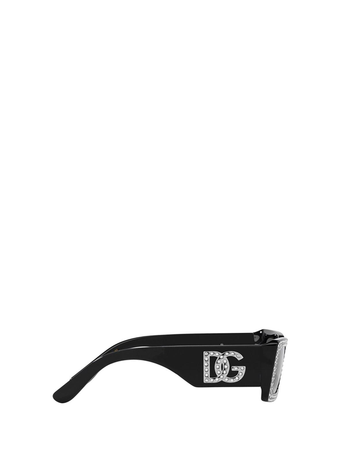 Shop Dolce &amp; Gabbana Eyewear Rectangular Frame Sunglasses Sunglasses In 501/87 Black