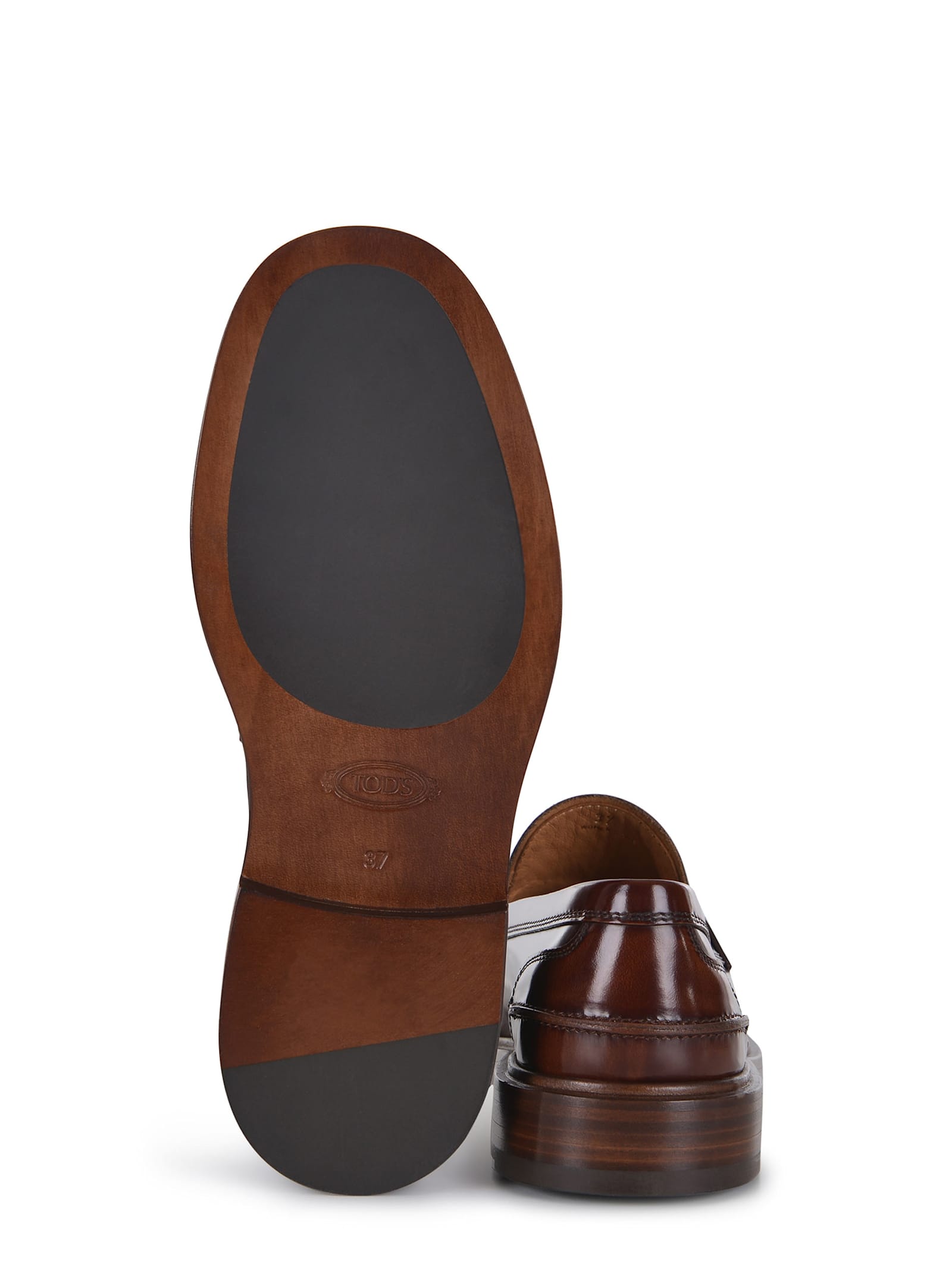 Shop Tod's Leather Loafer In Cuoio Scuro