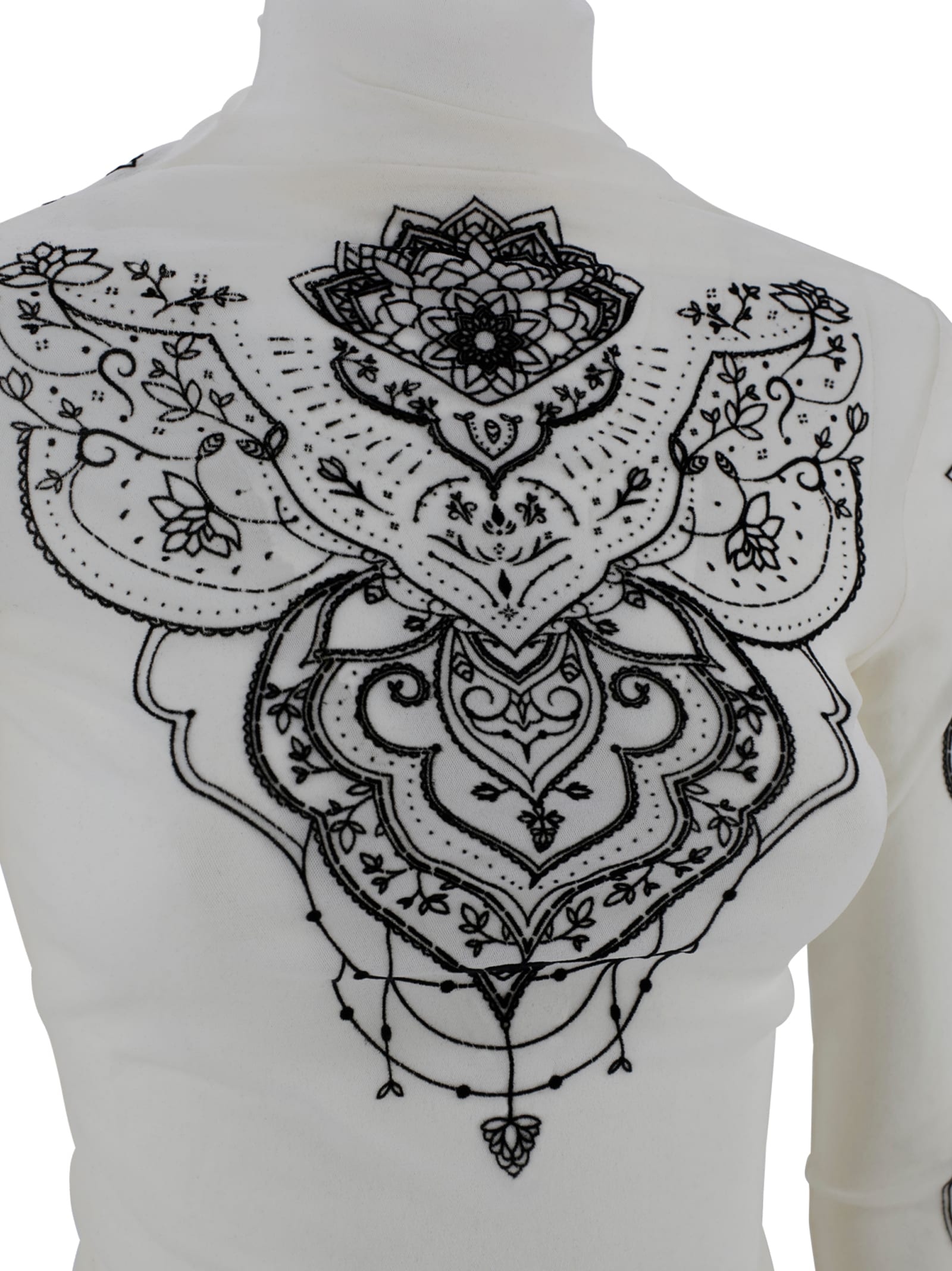 D Exterior Sweater With Embroidery In Neutral