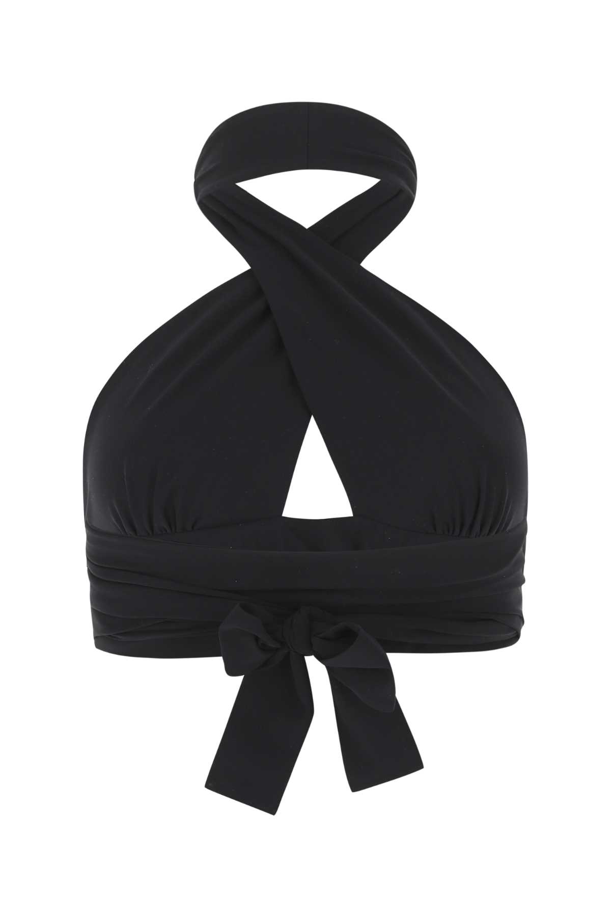 Shop Magda Butrym Black Stretch Nylon Bikini Top