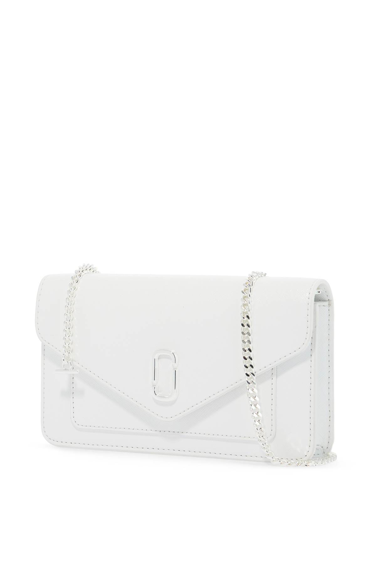 Shop Marc Jacobs Mini Crossbody Chain Wallet Bag In White (white)