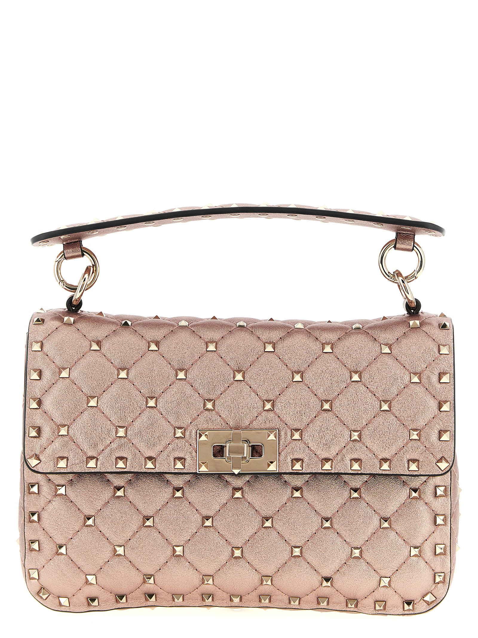 Valentino Garavani Rockstud Spike Shoulder Bag In Pink