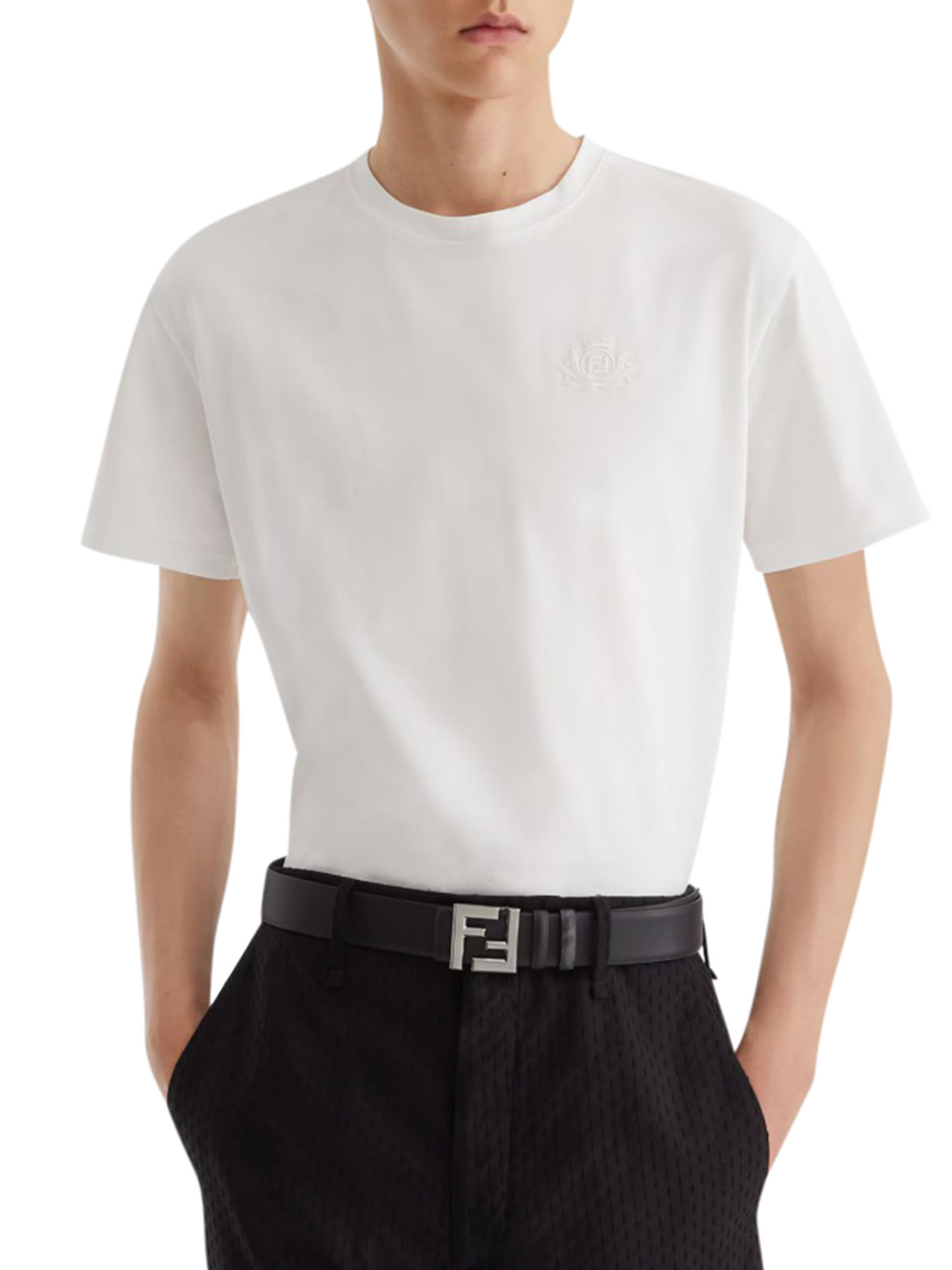 Fendi Men's Squared Ff Reversible Belt In Black
