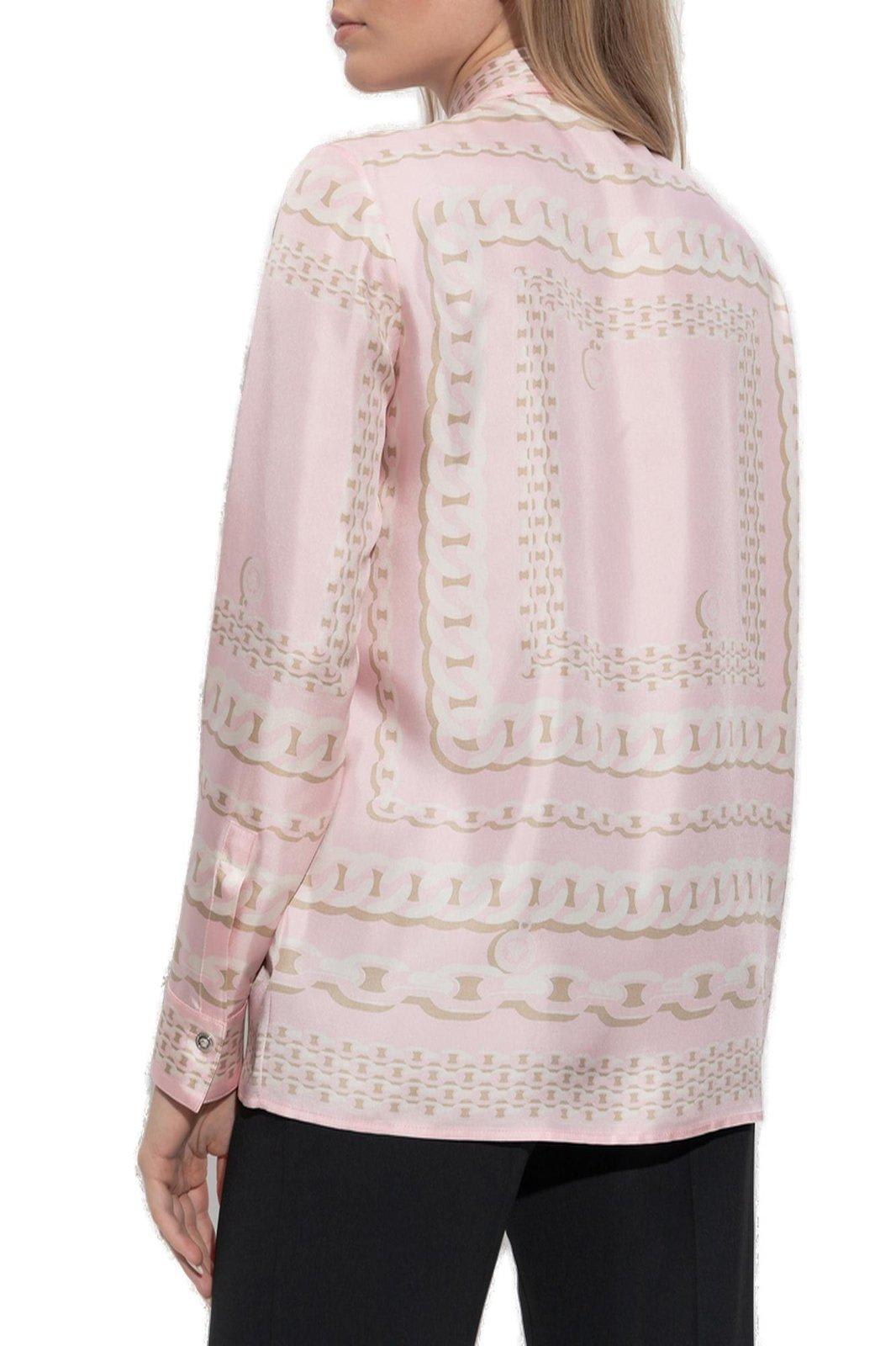 Versace Silk Twill Shirt With Scarf Print